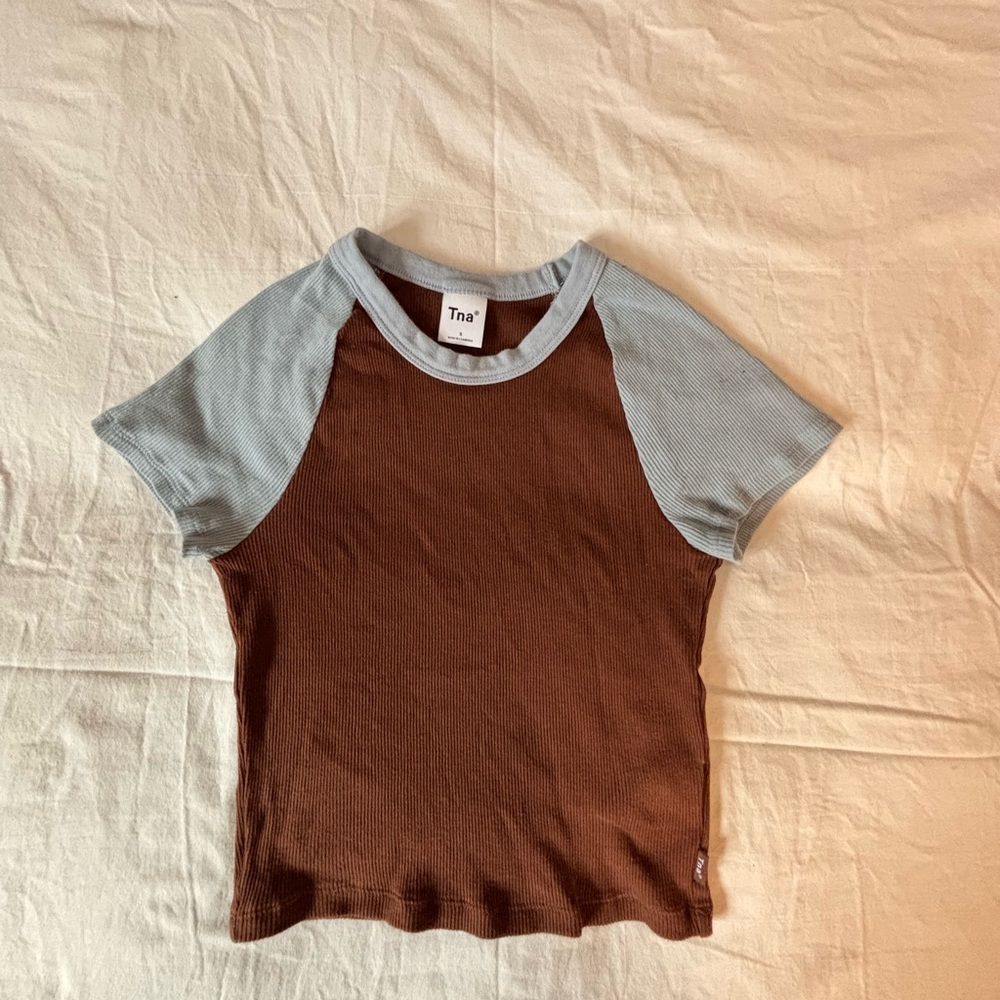TNA Kids Brown and Blue Raglan Tee